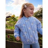 JoJo Maman Bb Daisy Embroidered Bomber Jacket (6 Mths - 7 Yrs) Light Blue