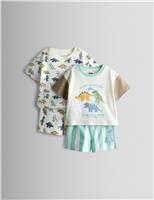 2 Pack Pure Cotton Dinosaur Pyjamas (12 Mths - 6 Yrs)