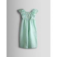 JoJo Maman Bb Daisy Striped Frill Jumpsuit (6 Mths-9 Yrs) Light Green