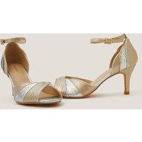 Monsoon Metallic Ankle Strap Stiletto Heel Sandals Gold