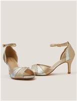 Monsoon Metallic Ankle Strap Stiletto Heel Sandals Gold