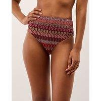 Monsoon High Waisted Bikini Bottoms Burgundy Mix