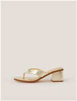 Monsoon Metallic Block Heel Sandals Gold