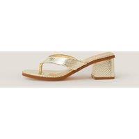 Monsoon Metallic Block Heel Sandals Gold