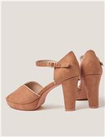 Monsoon Buckle Ankle Strap Stiletto Heel Mules Neutral