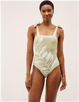 Printed Square Neck Swimsuit