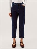 Monsoon Mid Rise Skinny Straight Leg Cropped Jeans Indigo