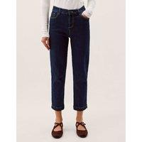 Monsoon Mid Rise Skinny Straight Leg Cropped Jeans Indigo