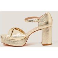 Monsoon Metallic Ankle Strap Platform Sandals Gold