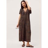 Monsoon Geometric Angel Sleeve Wide Leg Jumpsuit Black Mix
