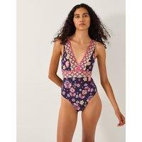 Monsoon Floral V-Neck Swimsuit Navy Mix