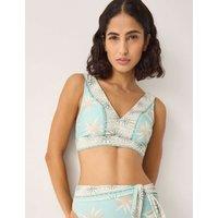 Monsoon Tashie Sun Print Tie Back Bikini Top Aqua Mix