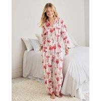 Chelsea Peers Cotton Rich Print Pyjama Set Light Cream