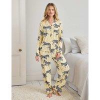 Chelsea Peers Animal Print Long Pyjama Set Yellow
