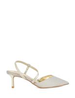 Dune London Wide Fit Stiletto Heel Court Shoes Gold