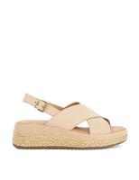 Dune London Leather Crossover Wedge Sandals Blush