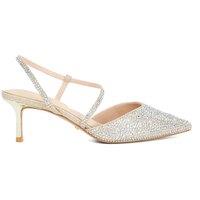 Dune London Wide Fit Stiletto Heel Court Shoes Gold