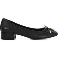 Dune London Wide Fit Leather Block Heel Pumps Black