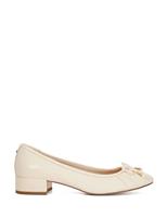 Dune London Wide Fit Leather Block Heel Pumps Black