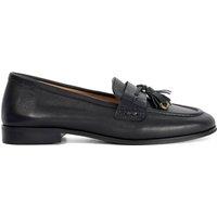 Dune London Leather Slip On Block Heel Loafers Black