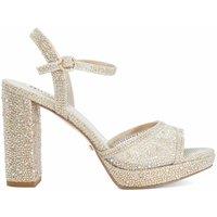 Dune London Diamante Platform Almond Toe Sandals Gold