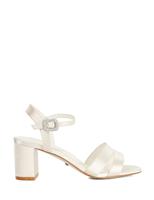 Wide Fit Satin Ankle Strap Block Heel Sandals