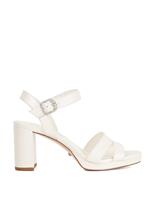 Dune London Wide Fit Leather Platform Sandals Ivory