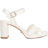 Dune London Wide Fit Leather Platform Sandals Ivory