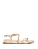 Dune London Wide Fit Leather Embellished Sandals Gold