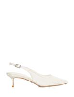 Dune London Wide Fit Buckle Kitten Heel Slingback Shoes Ivory