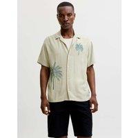JACK & JONES Regular Fit Short Sleeve Embroidered Shirt Green