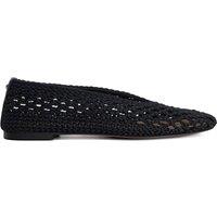 Dune London Satin Flat Ballet Pumps Black