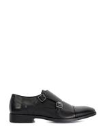 Dune London Wide Fit Leather Double Monk Strap Shoes Black