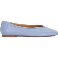 Dune London Leather Flat Round Toe Ballet Pumps Blue
