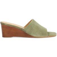 Dune London Suede Wedge Open Toe Mules Sage