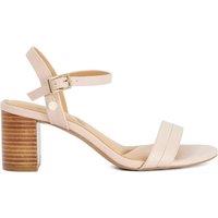 Dune London Wide Fit Leather Block Heel Sandals Blush