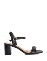 Dune London Wide Fit Leather Block Heel Sandals Blush