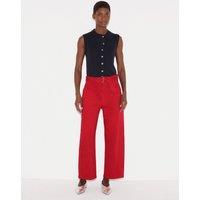 Jigsaw High Waisted Belted Barrel Jeans Cherry Red