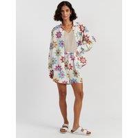 Chinti & Parker Pure Cotton Floral Shorts Cream Mix