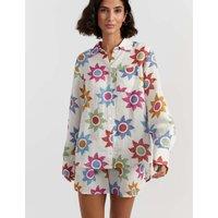 Chinti & Parker Pure Cotton Floral Shirt Cream Mix