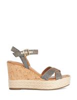Dune London Glitter Ankle Strap Wedge Sandals Bronze