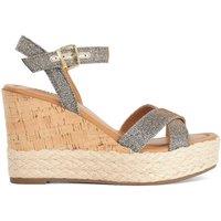 Dune London Glitter Ankle Strap Wedge Sandals Bronze