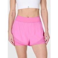 Sweaty Betty Tempo Run Layered Running Shorts Pink
