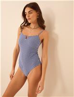 ACCESSORIZE Gingham Swimsuit Navy