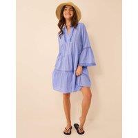 ACCESSORIZE Cotton Rich Flute Sleeve Beach Dress Blue