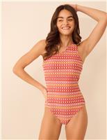 ACCESSORIZE Crochet One Shoulder Swimsuit Multi