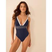 ACCESSORIZE Plunge Swimsuit Navy