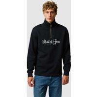 Rodd & Gunn Jubilee Pure Cotton Half Zip Sweatshirt Black Mix
