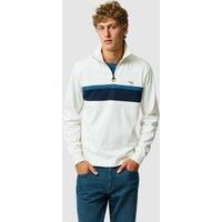Rodd & Gunn Chesterfield Pure Cotton Half Zip Sweatshirt White Mix