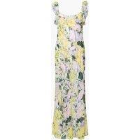 French Connection Chiffon Floral Square Neck Midaxi Column Dress Yellow Mix